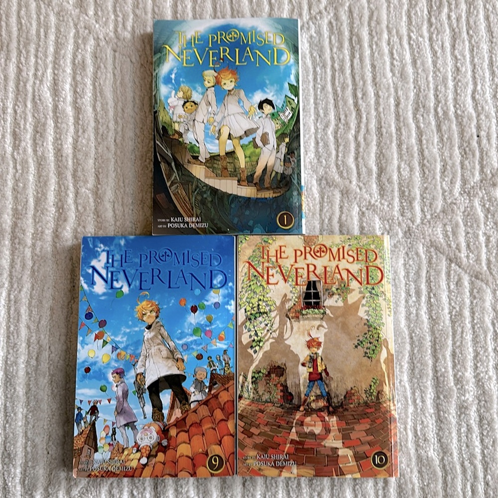 The promised neverland vol.1,vol.9 and vol.10
